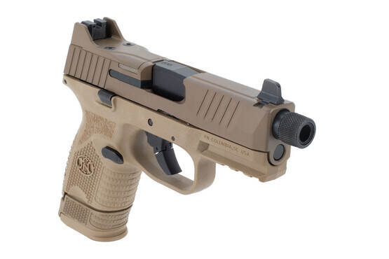 FN 509C 9mm pistol FDE features suppressor height night sights